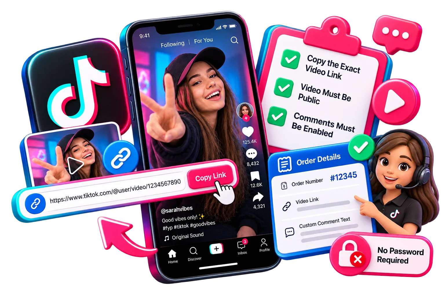 TikTok comments service illustration