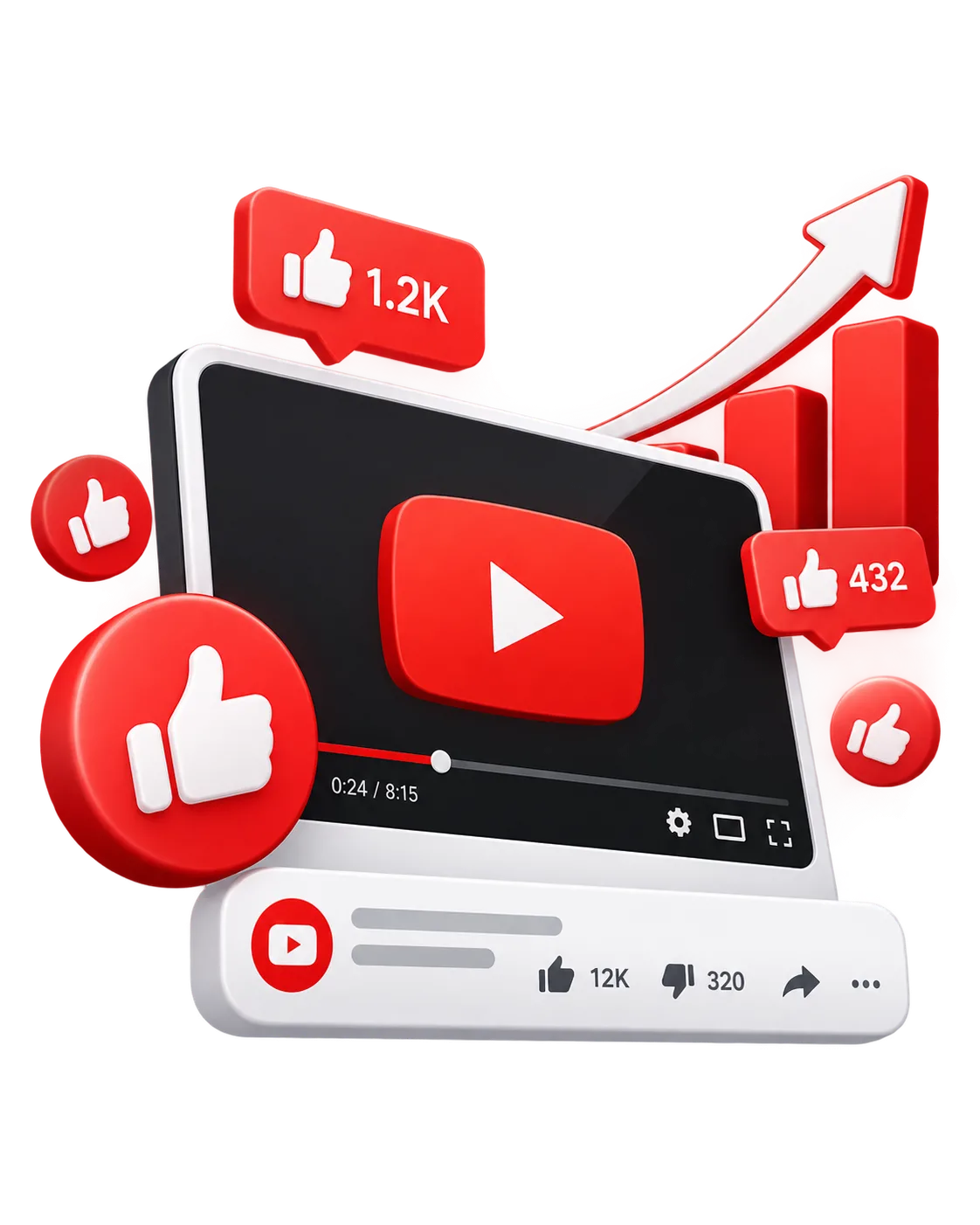 YouTube video likes and visible engagement