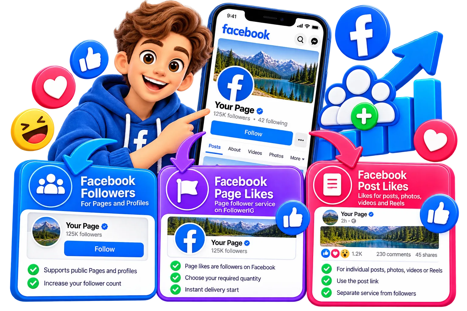Facebook follower service