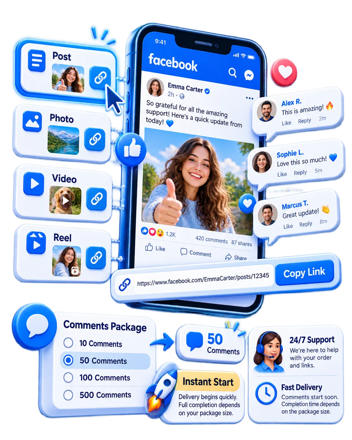 Buy real fb comments