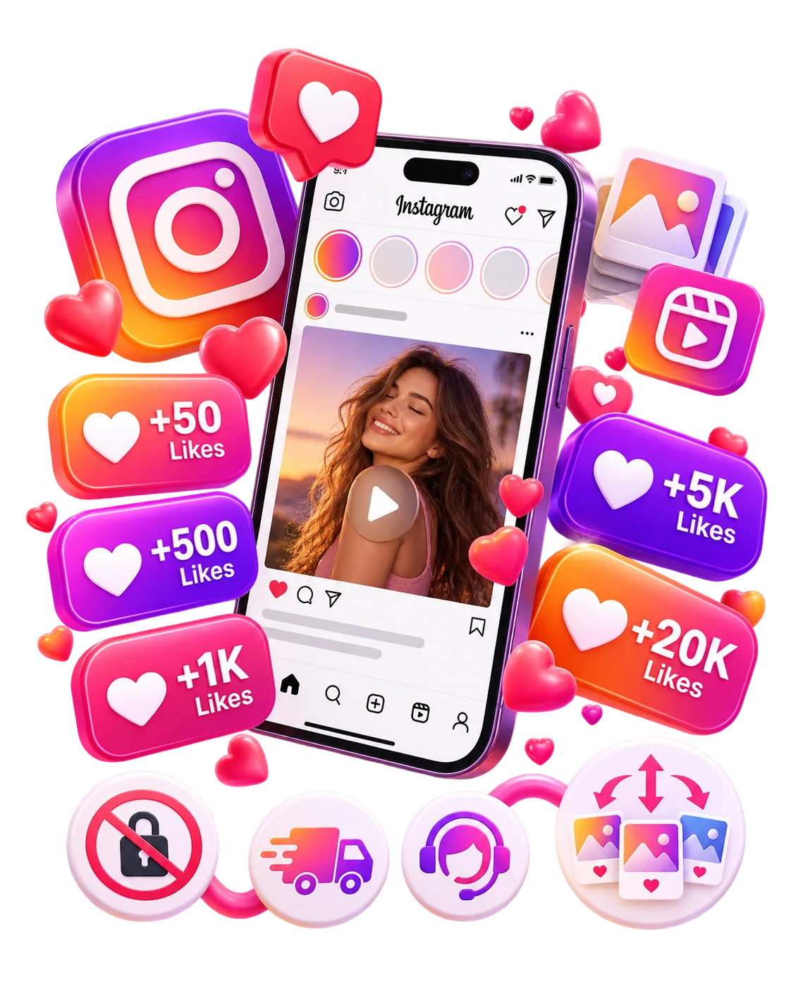 Instagram likes packages for posts photos and reels