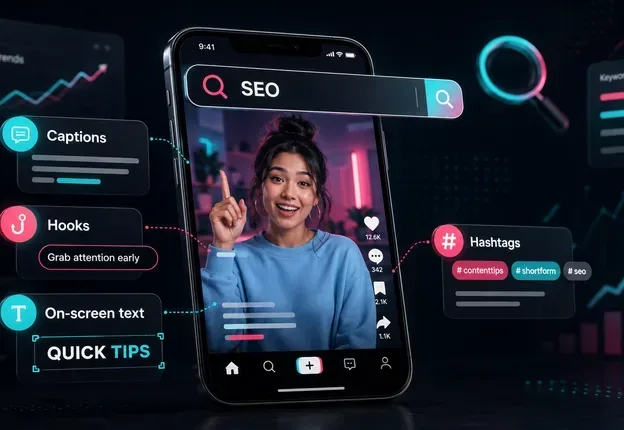 TikTok SEO Guide: How to Optimize Captions, Hooks, Hashtags, and On-Screen Text